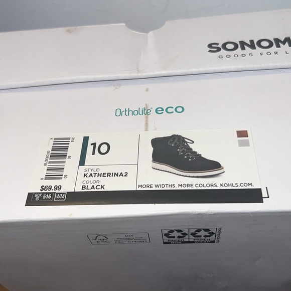 Sonoma Goods For Life Katherina Winter Black Women's Hiker Boots New In Box 10 - Picture 4 of 4